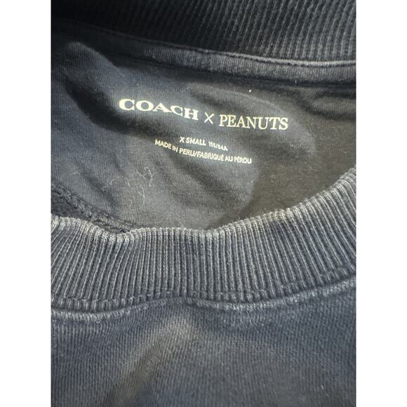 Coach X Peanuts Snoopy Lights Crewneck Oversized Sweatshirt Navy Blue Women's XS - Picture 6 of 14